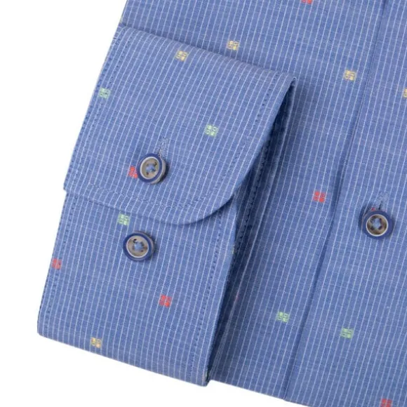 SINIKUVIOLLINEN KAULUSPAITA 4177-45